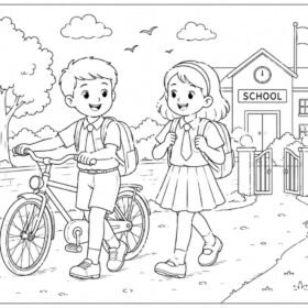 A4 Size Printed Drawing Sheet – School Going Kids Drawing (Code – 1002)