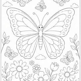 A4 Size Printed Butterfly Drawing Sheets for Kids(Code – 103)