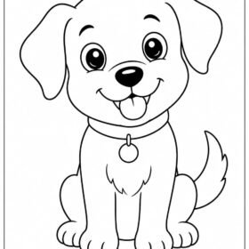 A4 Cute Dog Drawing Sheets for Kids (Code – 107)
