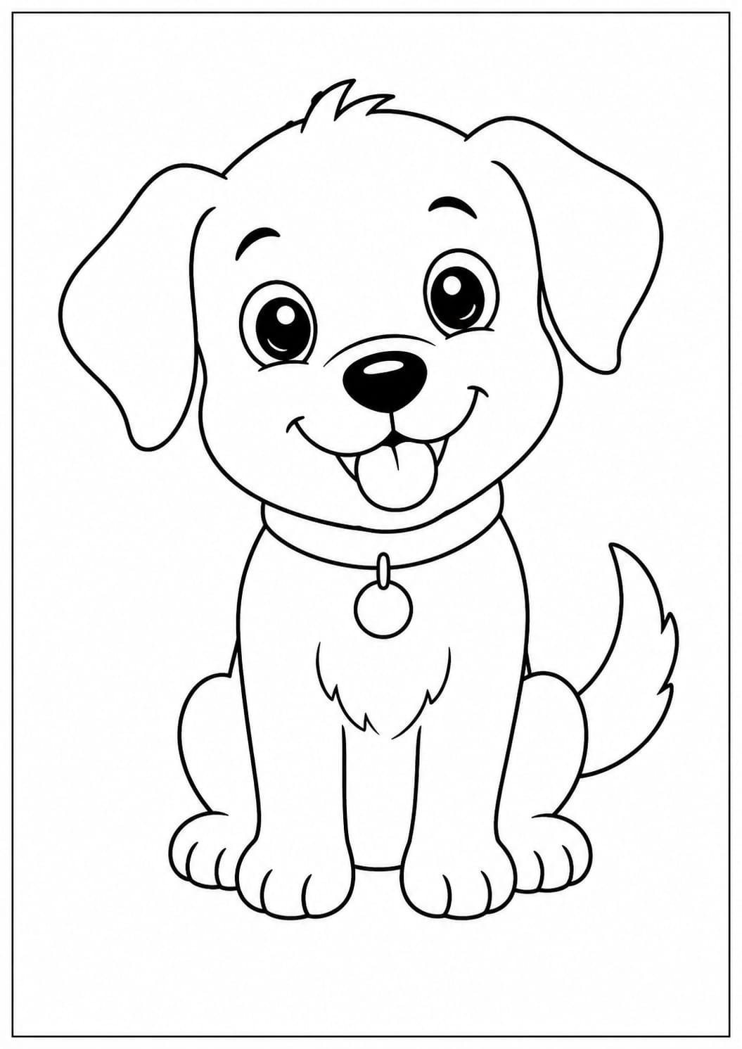 A4 Size Printed Cute Dog Drawing Sheets for Kids