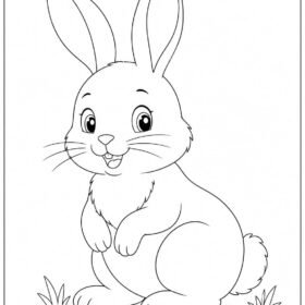 A4 Size Printed Rabbit Drawing Sheets for Kids (107)