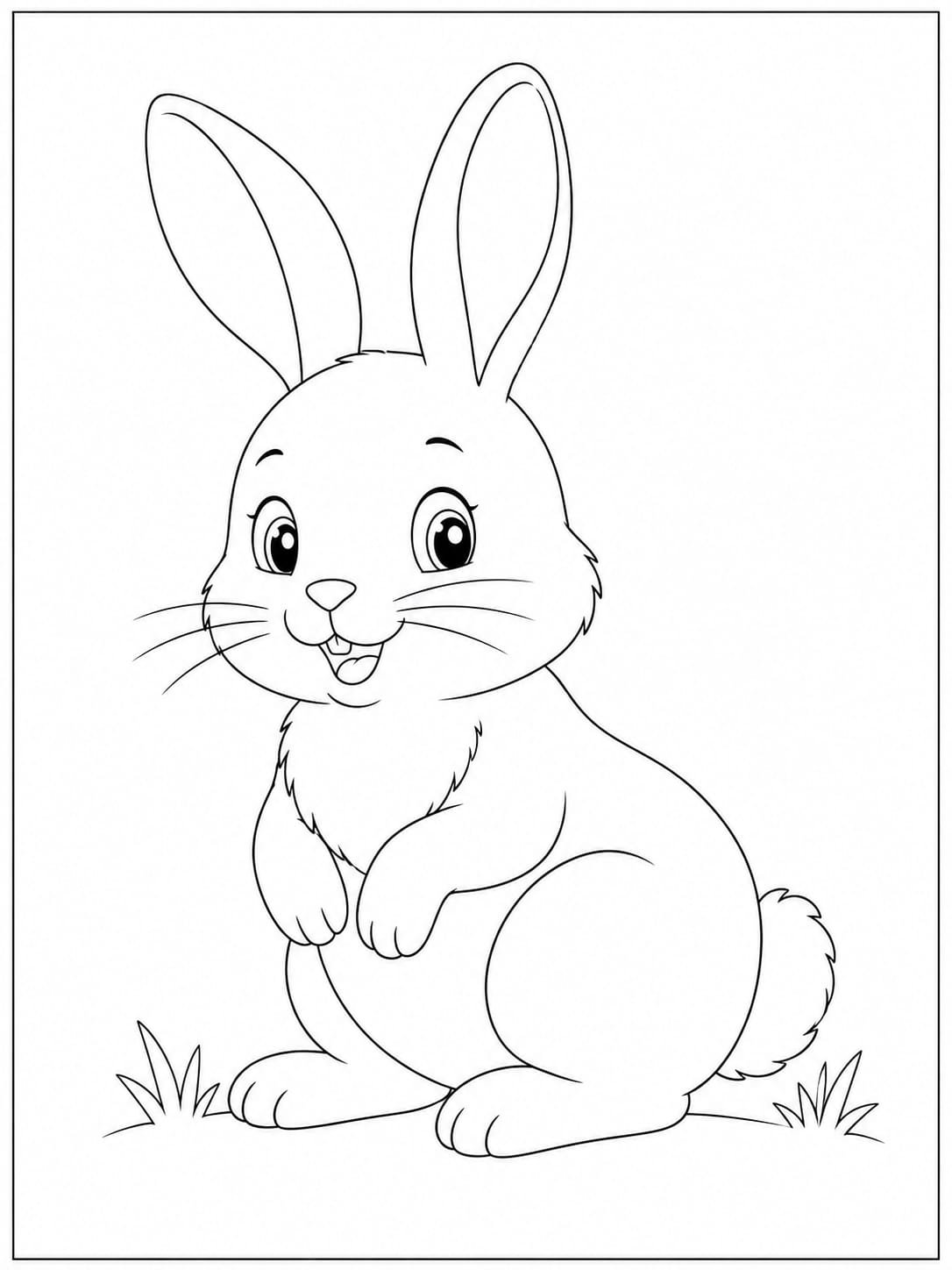 A4 Size Printed Rabbit Drawing Sheets for Kids