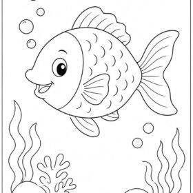 A4 Size Printed Fish Drawing Sheets for Kids (109)