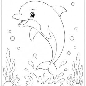 A4 Size Printed Dolphin Drawing Sheets for Kids (112)