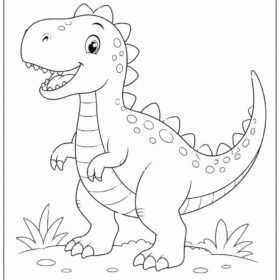 A4 Size Printed Dinosaur Drawing Sheets for Kids (113)
