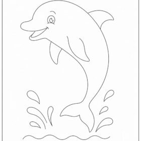 A4 Size Printed Dolphin Drawing Sheets for Kids (114)