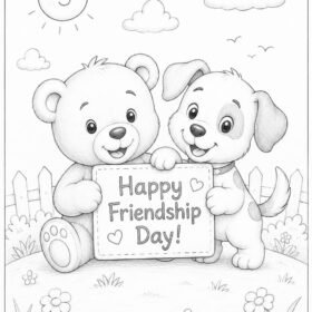 A4 Size Printed Drawing Sheet – Happy Friendship Day Drawing (914 )