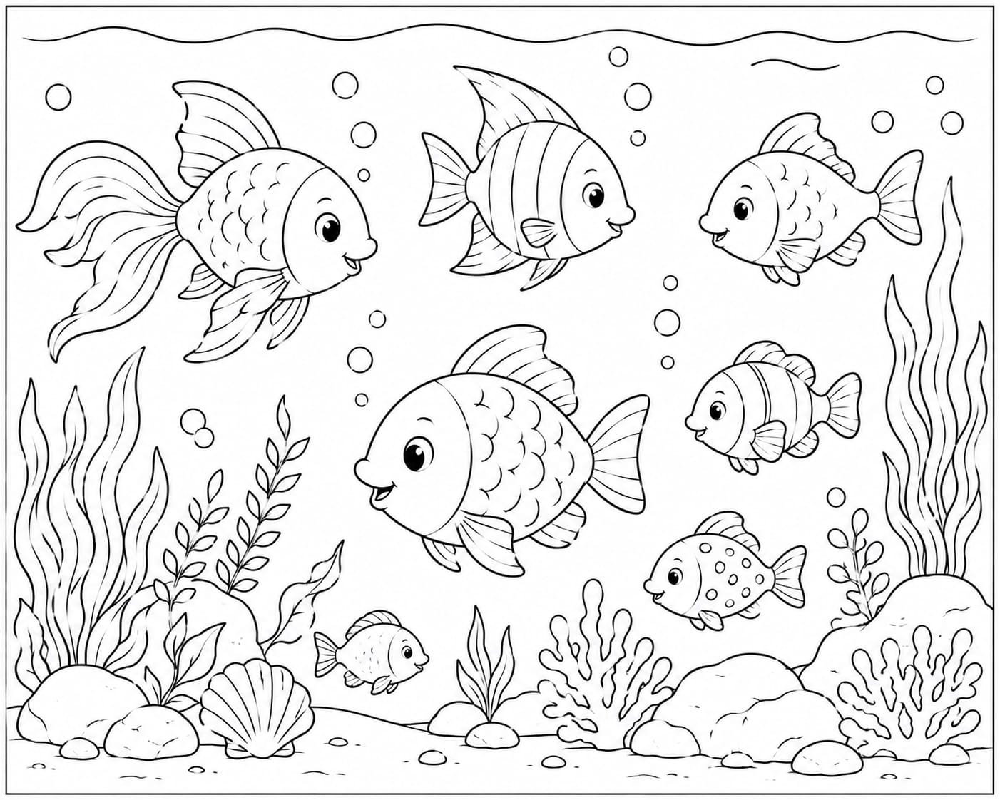 A4 size printed drawing sheet fish drawing