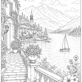 A4 Size Printed Scenery Drawing for Kids (Code-1205)