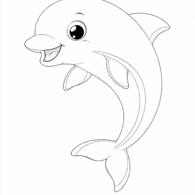 A4 Size Printed Dolphin Drawing Sheets for Kids (122)