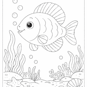 A4 Size Printed Drawing Sheet – Fish Drawing (Code – 123)