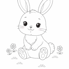 A4 Size Printed Drawing Sheet – Rabbit Drawing (Code – 126)
