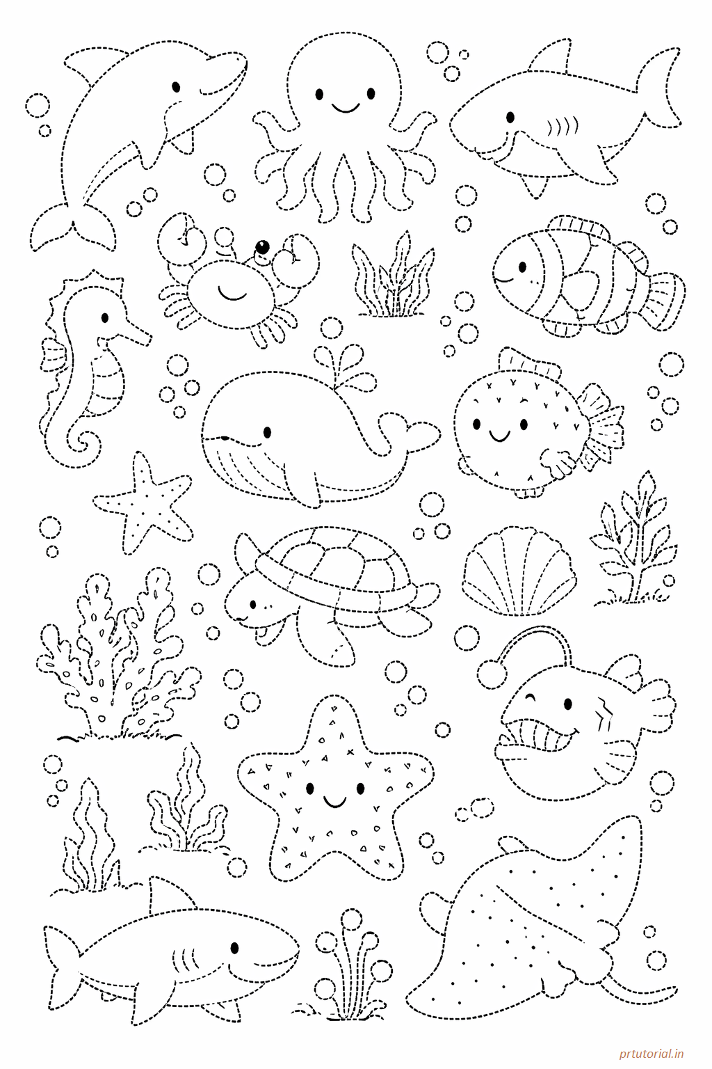 A4 size printed drawing sheet fish drawing