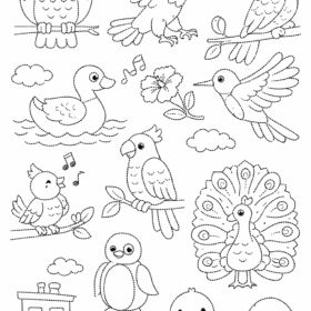 A4 Size Printed Drawing Sheet – Birds Drawing (Code – 128)