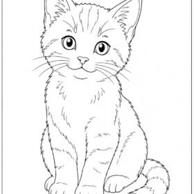 A4 Size Printed Drawing Sheet – Cat Drawing (Code – 130)