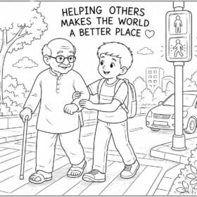 A4 Size Printed Drawing Sheet – Helping Old People(Code – 1303)