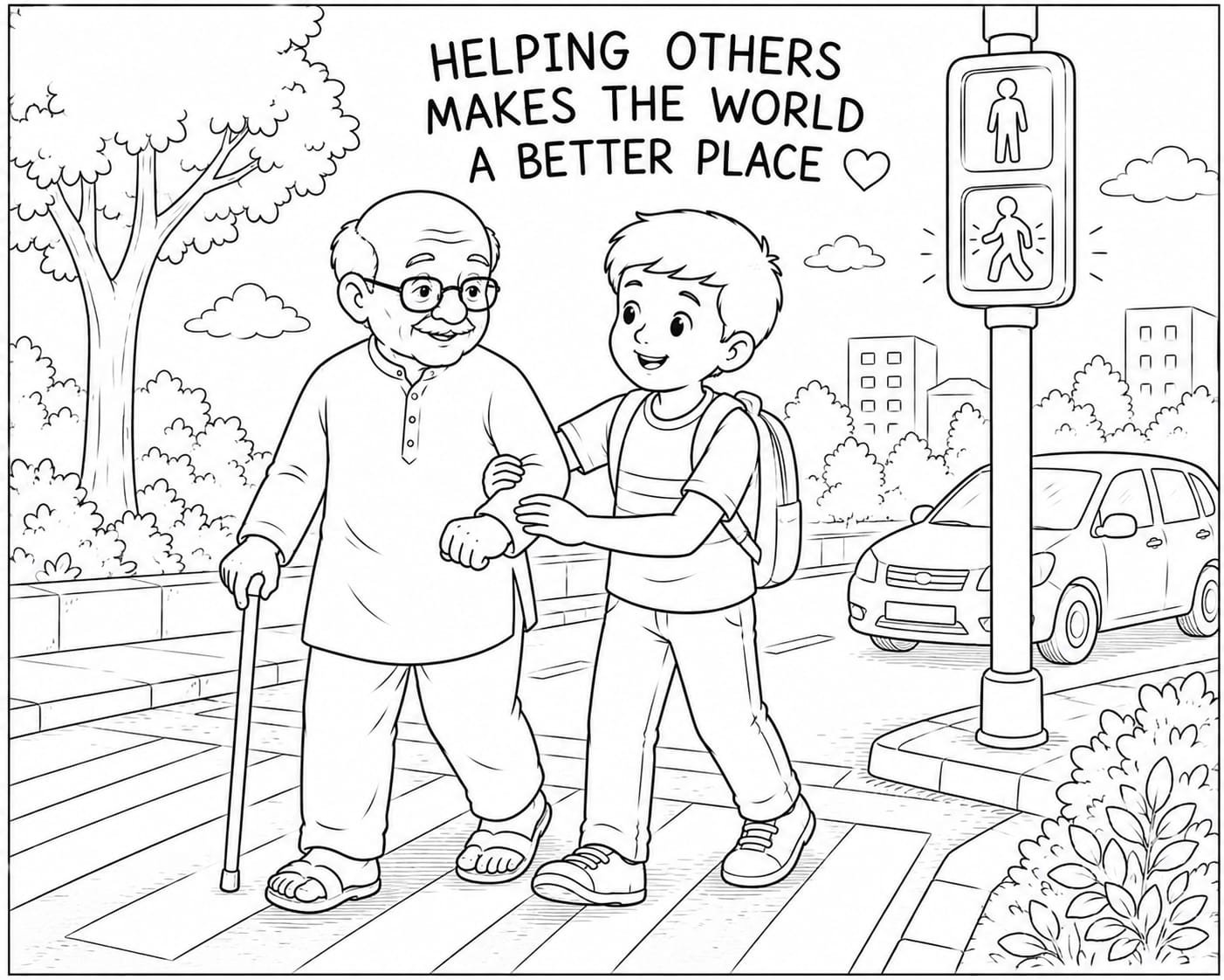 A4 size printed drawing sheet helping old people
