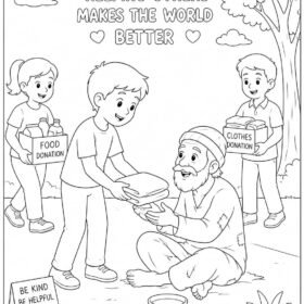 A4 Size Printed Drawing Sheet – Helping Needy People (Code – 1305)