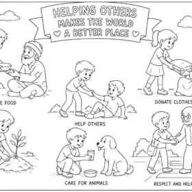 A4 Size Printed Drawing Sheet – Helping People (Code – 1306)