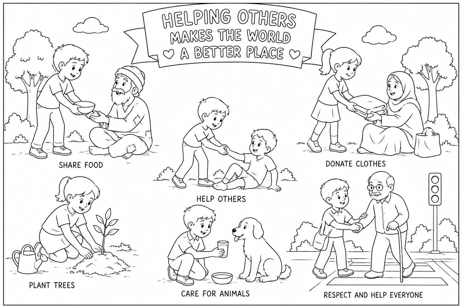 A4 size printed drawing sheet helping people