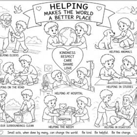 A4 Size Printed Drawing Sheet – Helping Others (Code – 1307)
