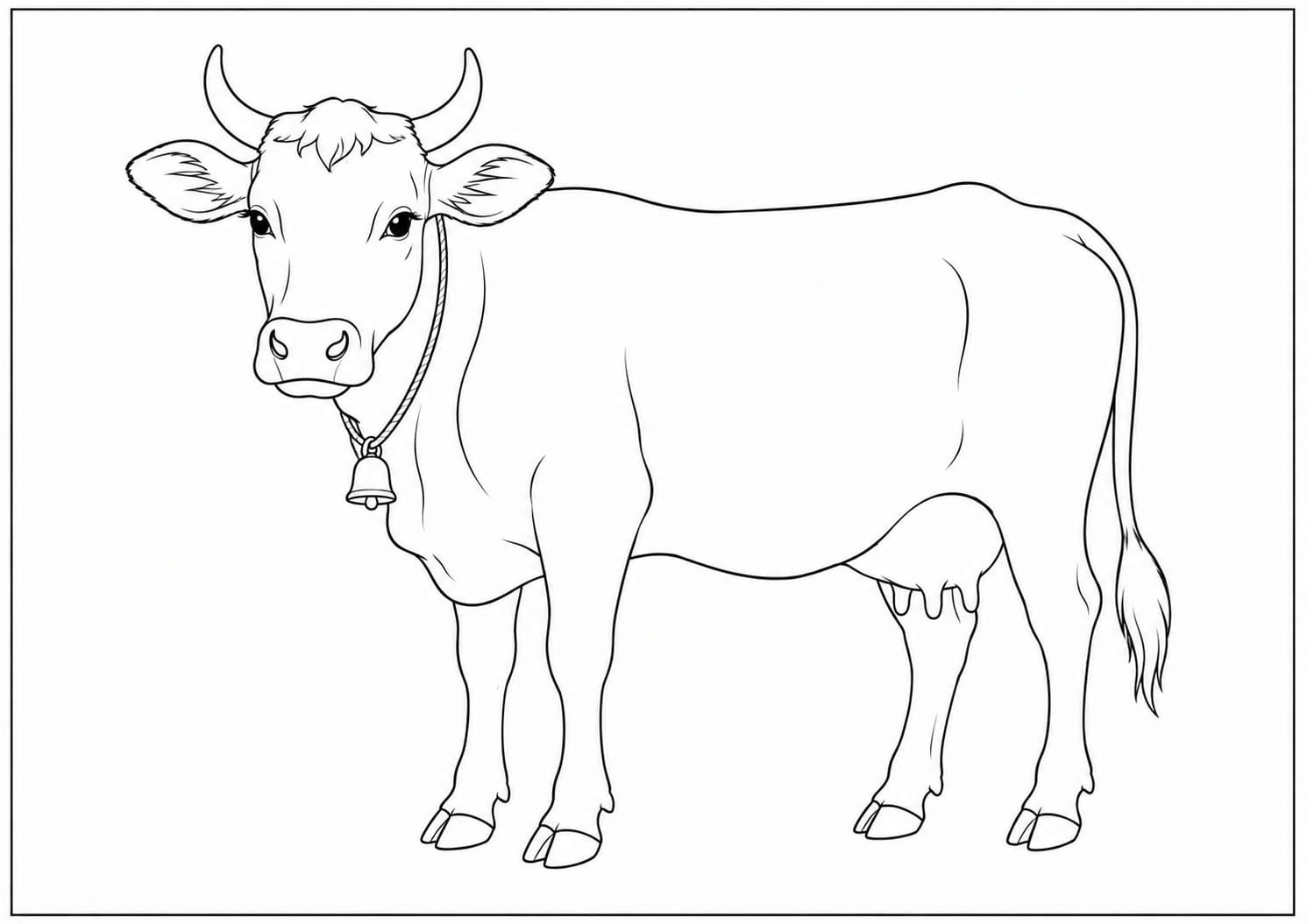 A4 size printed drawing sheet cow drawing