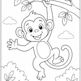 A4 Size Printed Drawing Sheet – Monkey Drawing (Code – 133)