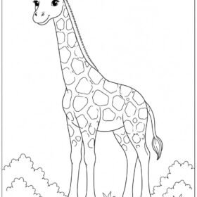 A4 Size Printed Drawing Sheet – Giraffe Drawing (Code – 136)