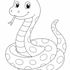 Snake Coloring Drawing for Kids | A4 Pinted (Code-137)