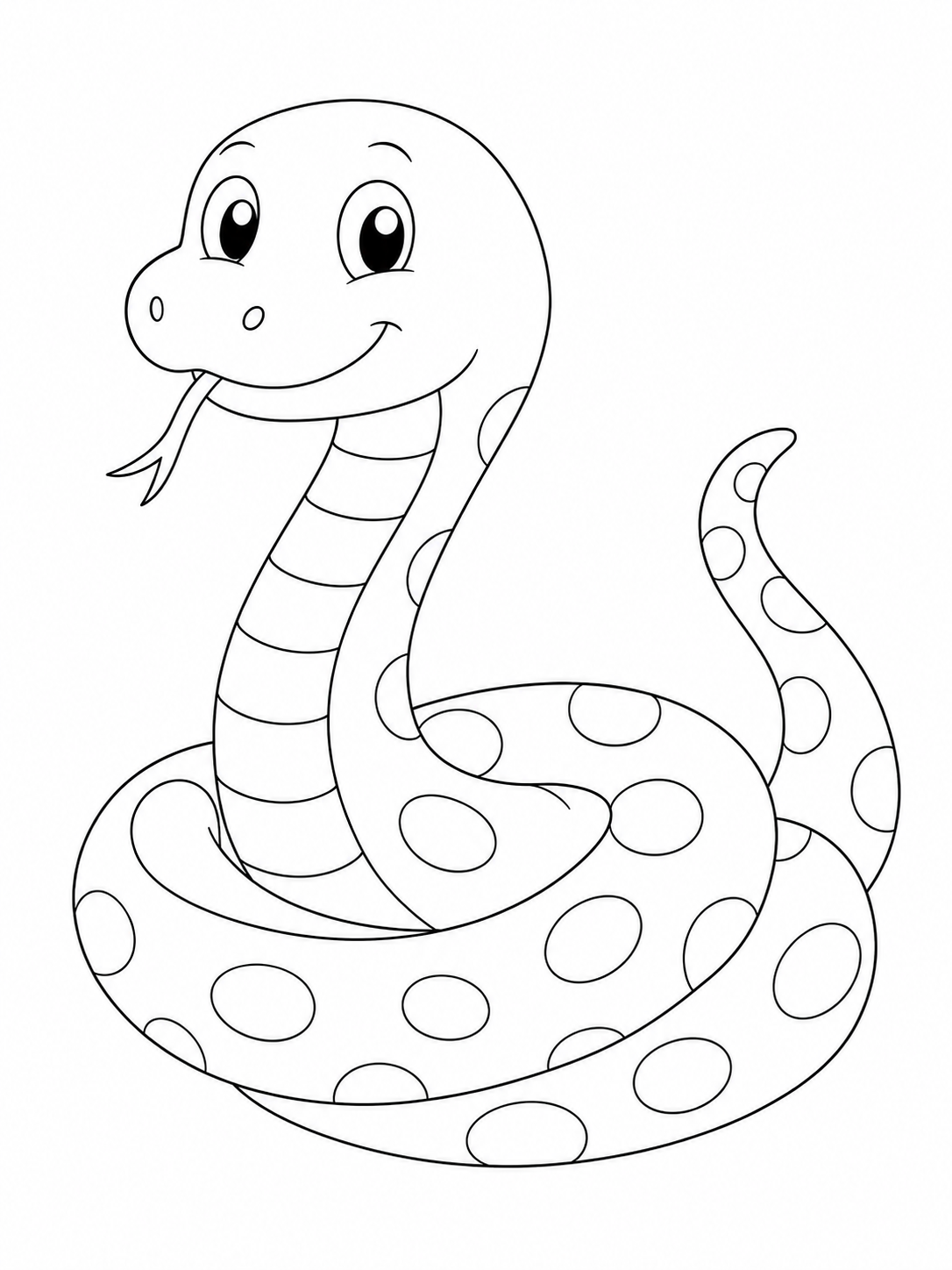 snake coloring drawing for kids
