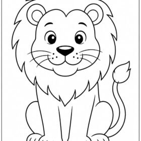 A4 Printed Lion Drawing for Kids (Code-140)