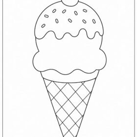 A4 Size Printed Drawing Sheet – Ice Cream Drawing (Code – 1401)