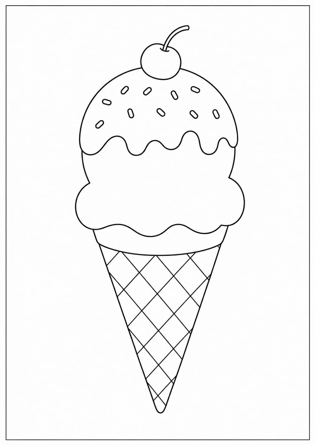 A4 size printed drawing sheet ice cream drawing