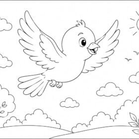 A4 Printed Birds Drawing for Kids (Code-141)