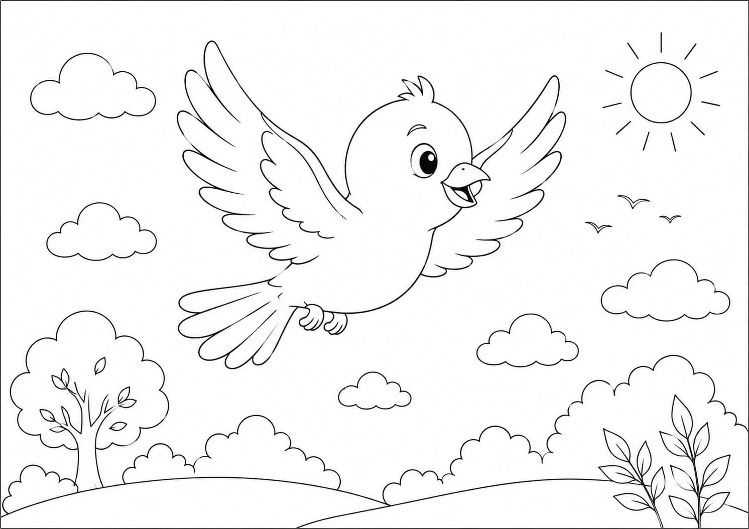 Birds Drawing for Kids