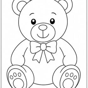 A4 Printed Teddy Bear Drawing for Kids (Code-1411)