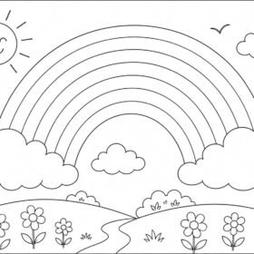 A4 Printed Rainbow Drawing for Kids (Code-1412)