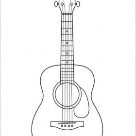 Guitar Drawing for Coloring | A4 Size printed (Code-1413)