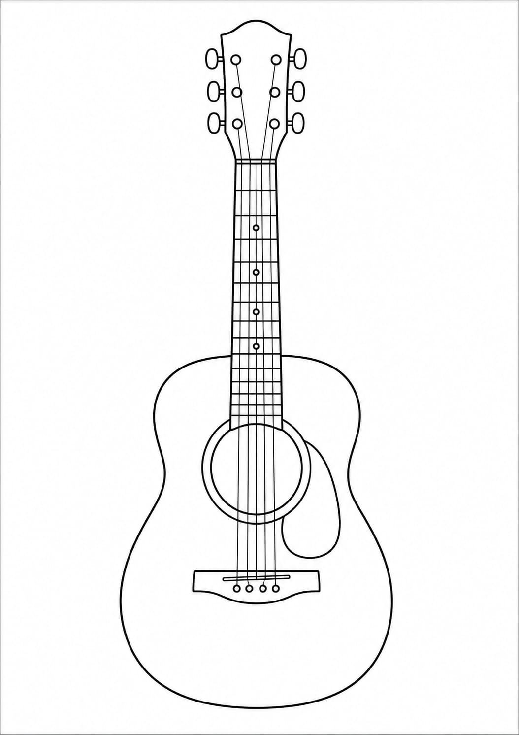 Guitar Drawing for Coloring
