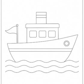 Boat Drawing for Kids | A4 Printed (Code-1414)