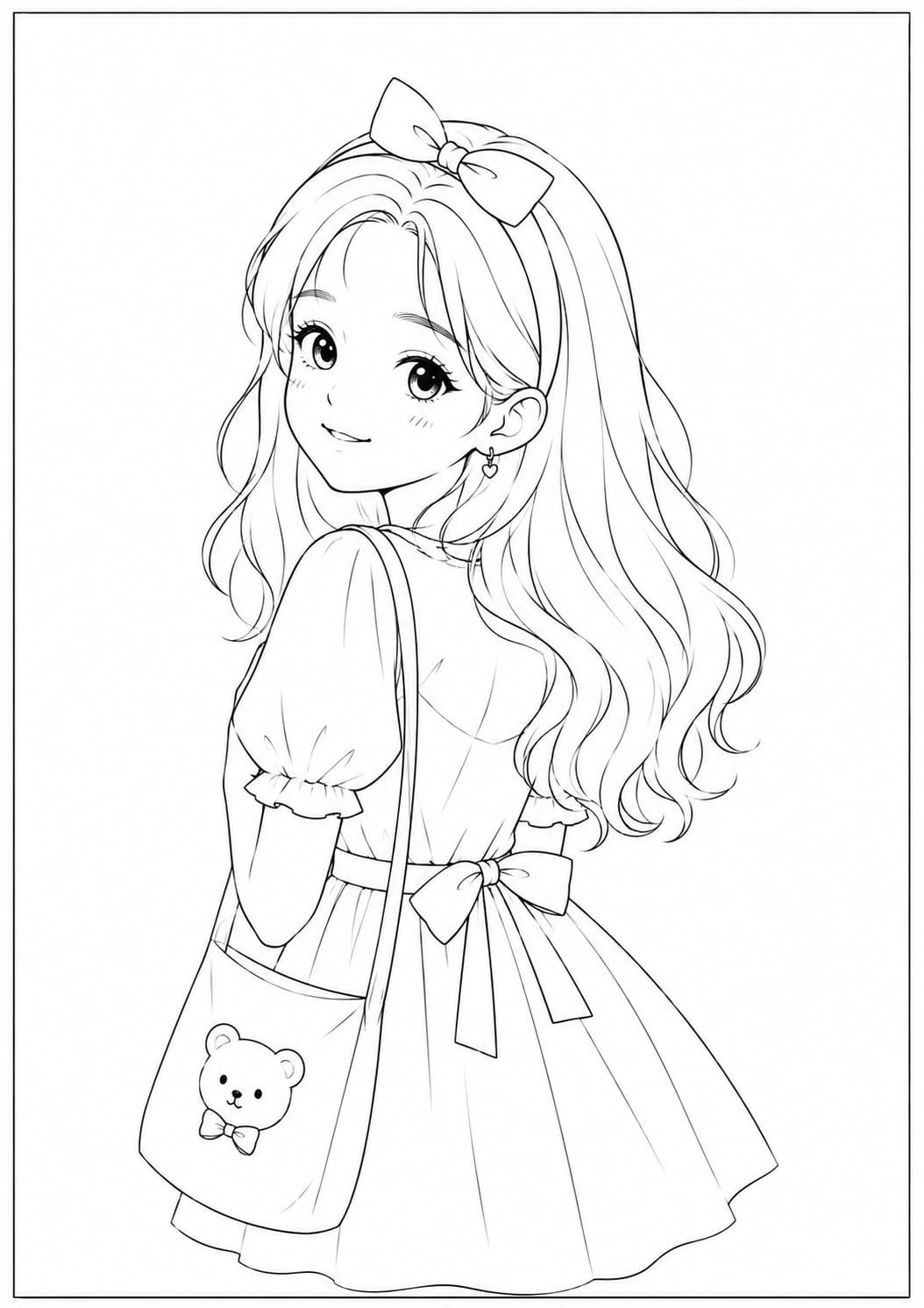 Cute Girl Drawing for Kids