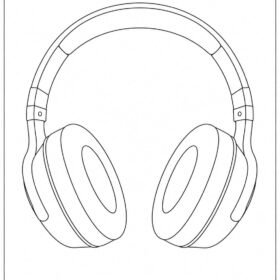Headphone Drawing for Kids | A4 Printed Drawing (Code-1417)