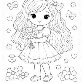 A4 Size Printed Drawing Sheet – Girl Drawing (Code – 1501)