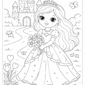 A4 Size Printed Drawing Sheet – Princess Drawing (Code – 1502)