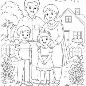 A4 Size Printed Drawing Sheet – Family Drawing (Code – 1601)