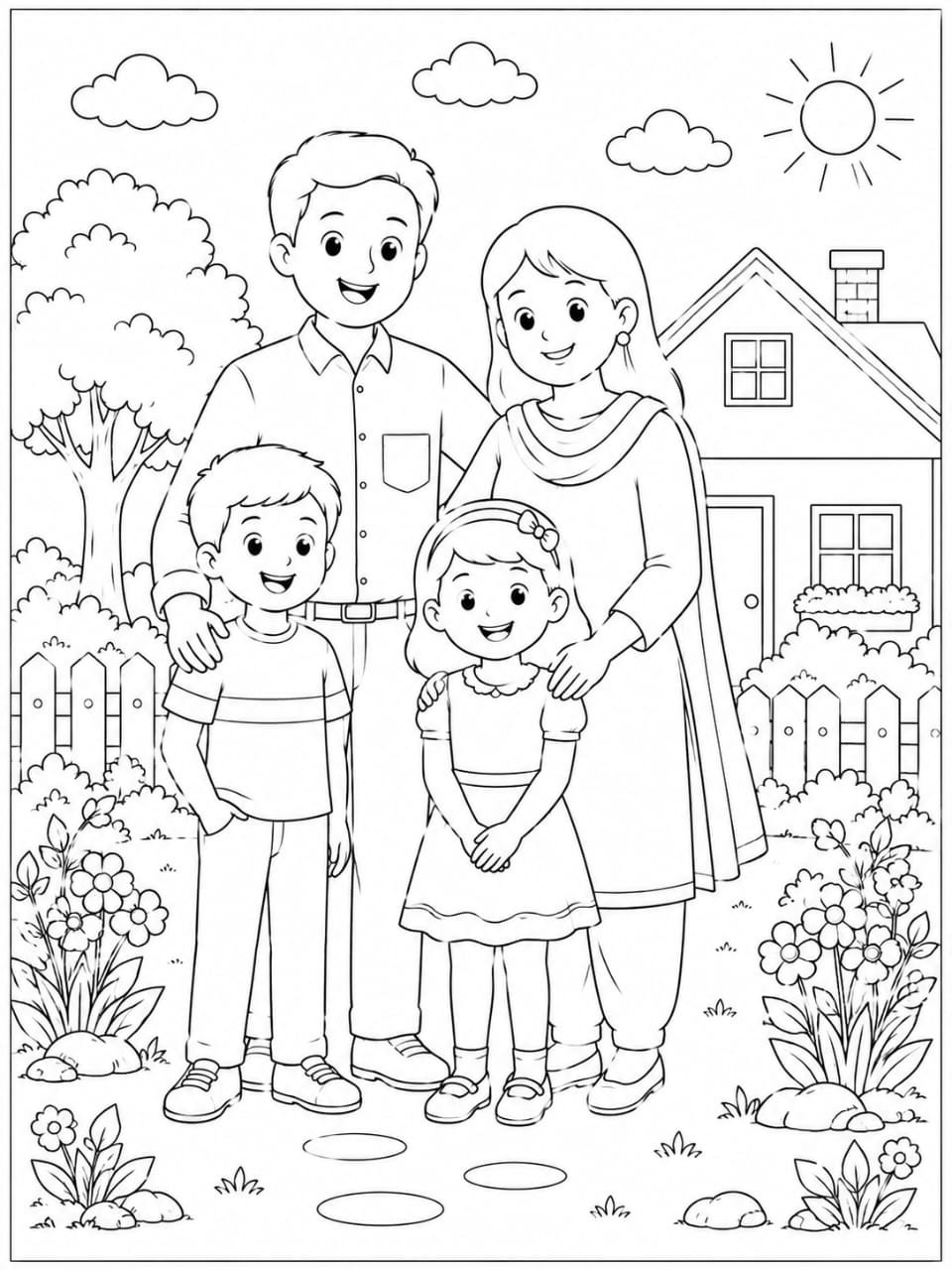 A4 size printed drawing sheet family drawing