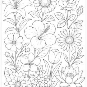 A4 Size Printed Flower Drawing Sheets for Kids (Code – 201)