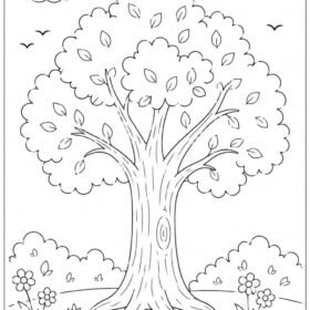 A4 Size Printed Tree Drawing Sheets for Kids (Code – 202)