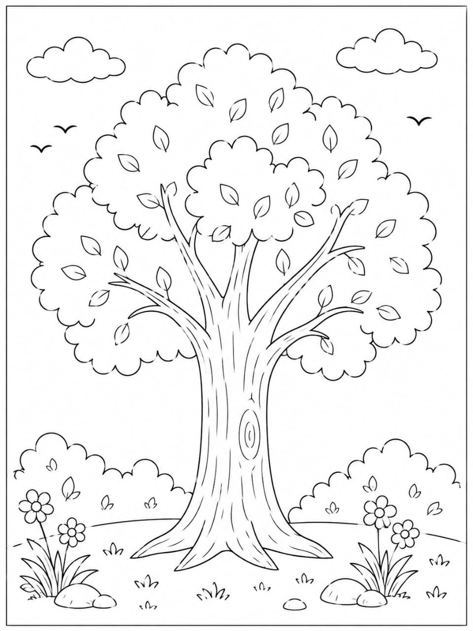 A4 Size Printed Tree Drawing Sheets for Kids (Code – 202)