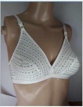 Hosiery Printed Plung Bra White